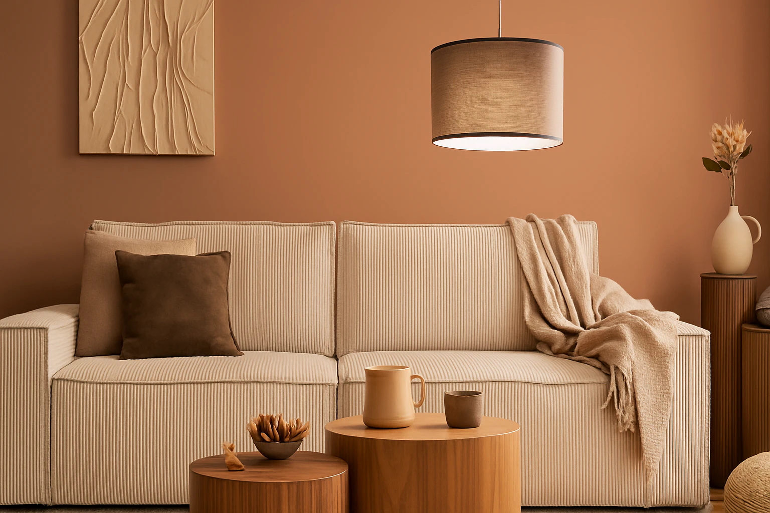 Modern living room with elegant lighting